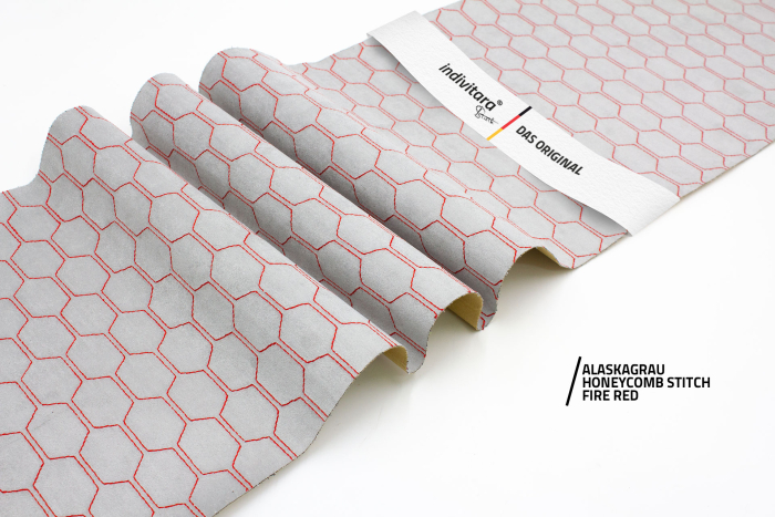 indivitara® Premium Stitch - selbstklebender Mikrofaserstoff Premium mit echten Nähten - Meterware - verschiedene Farben